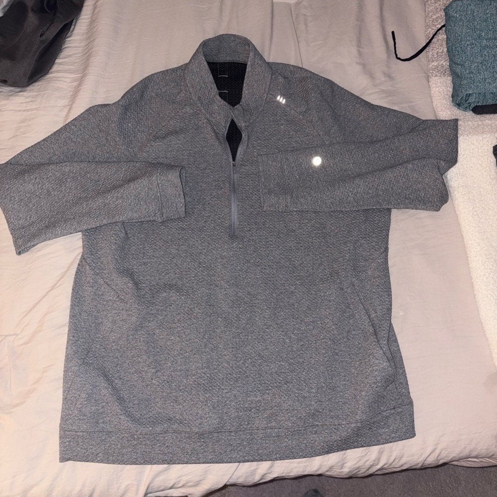 Lululemon Textured Double Knit Cotton Quarter Zip